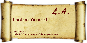 Lantos Arnold névjegykártya